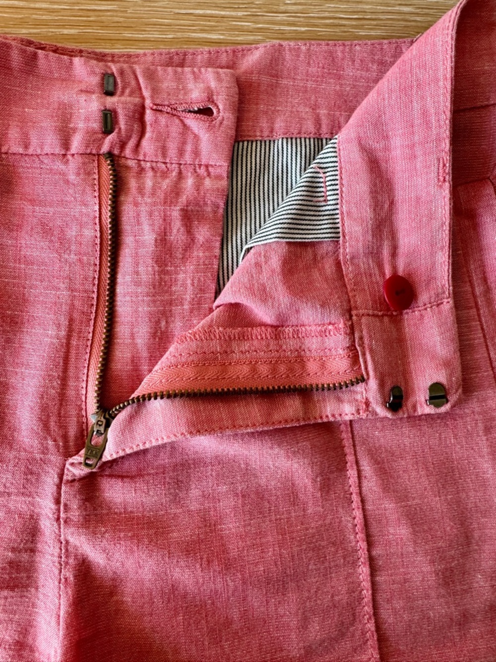 NWT! MADEWELL Women’s Pink Chambray Chino Shorts 100% Cotton Size 10 - Picture 7 of 16